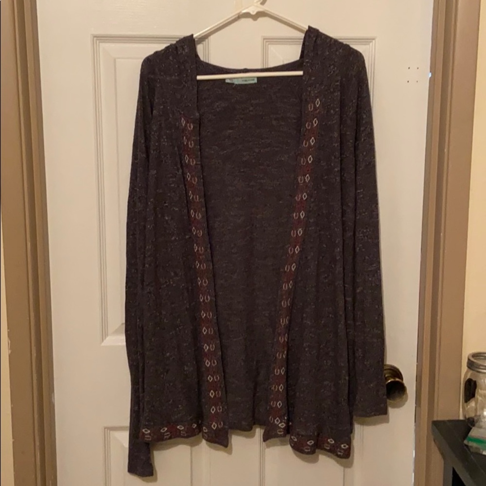 Maurices Dark Gray lightweight hooded cardigan